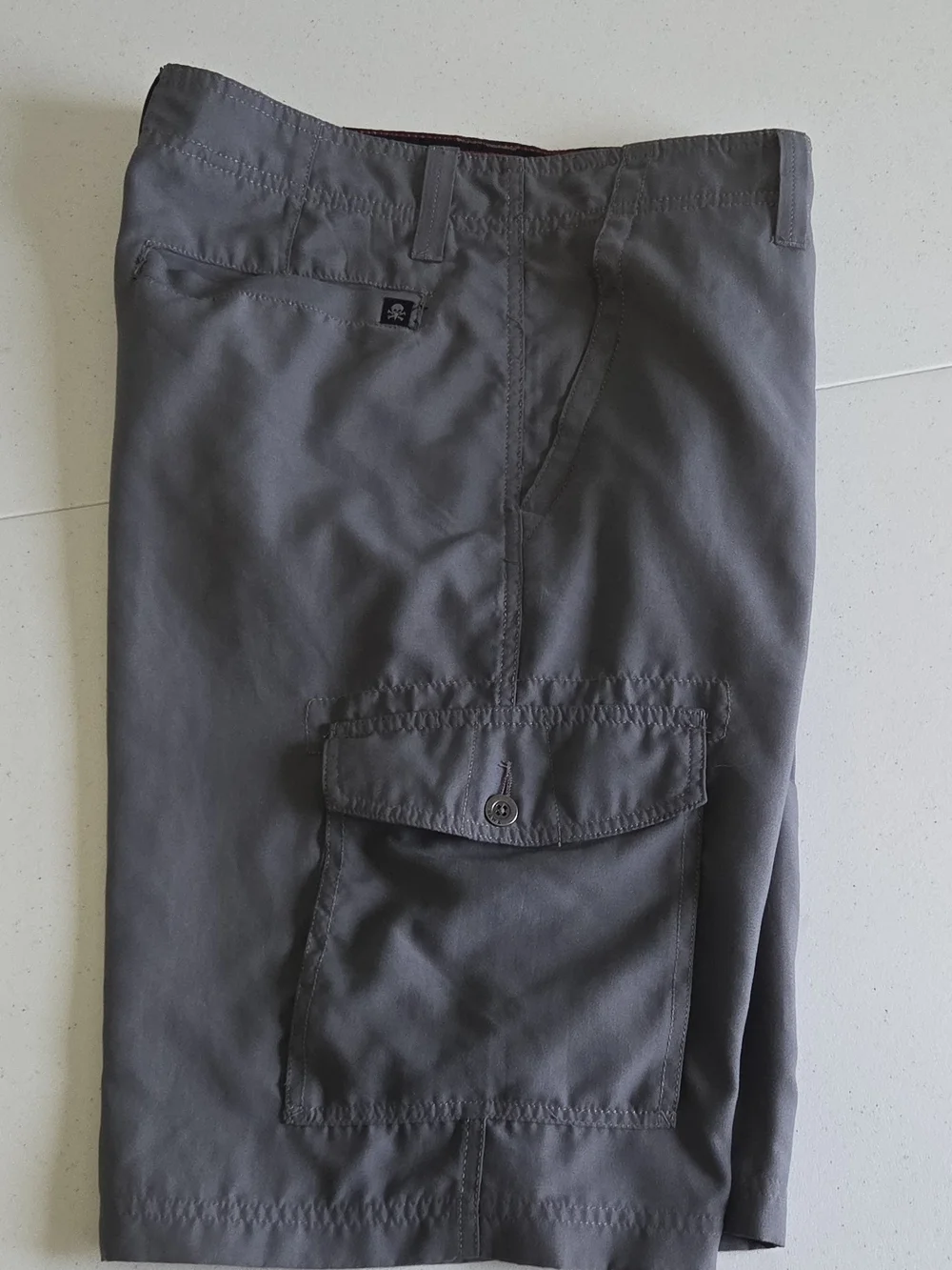 Tony Hawk Men's Gray Cargo Shorts Flat Front 12